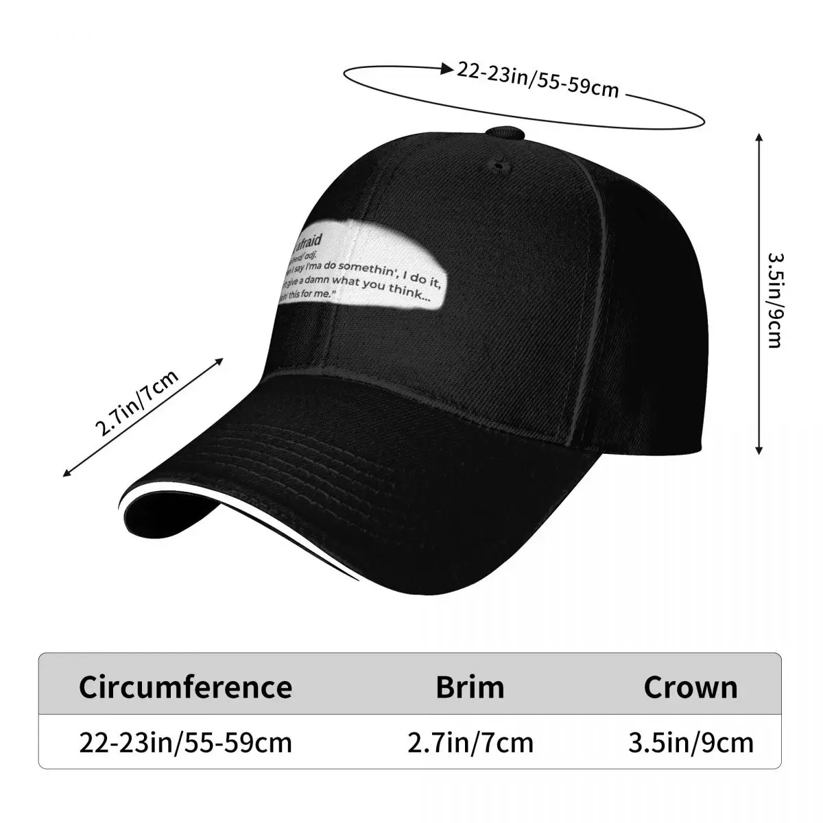 Not Afraid by Eminem Baseball Cap Kids Hat Beach Outing Big Size Hat Uv Protection Solar Hat For Girls Men's