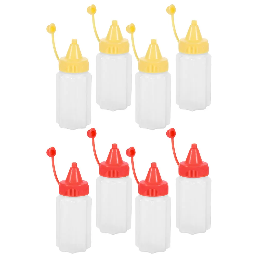 Juego de 8 Mini Botellas Portátiles para Condimentos, Dispensador de Salsas a Prueba de Fugas para Picnic, Viajes, Cocina, Aderezo para Ensaladas, Kétchup, Miel, Salsa de Soya
