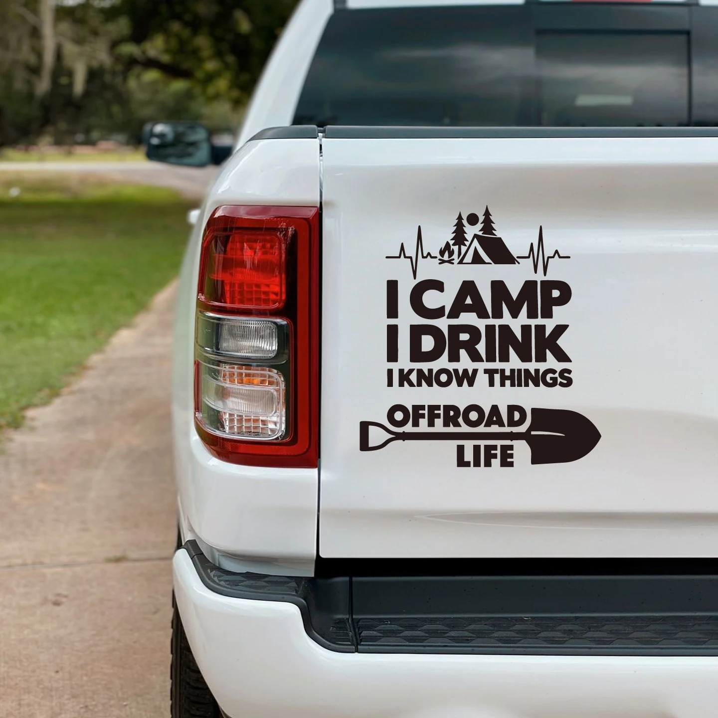Camping Offroad Life Car Sticker I Camp I Drink I Know Things Vinyl Decal for Truck SUV RV Offroad Vehicle