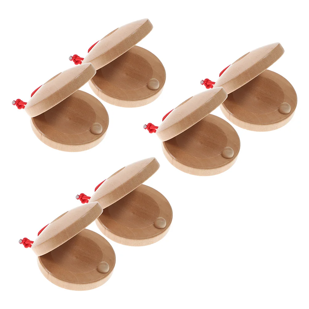 

6 Pcs Wood Castanets Hand Percussion Instruments Small Finger Kids Musical Child DIY Creative Portable Safe