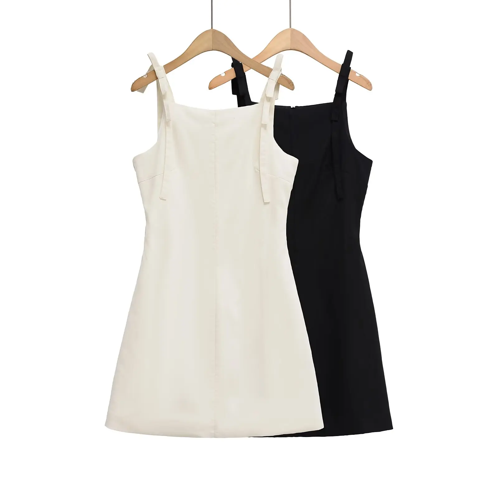 

BM&MD&ZA Women's Casual Elegant Sweet Sleeveless Spaghetti - strap Mini A - line Dress with Shoulder Strap Bow Decoration