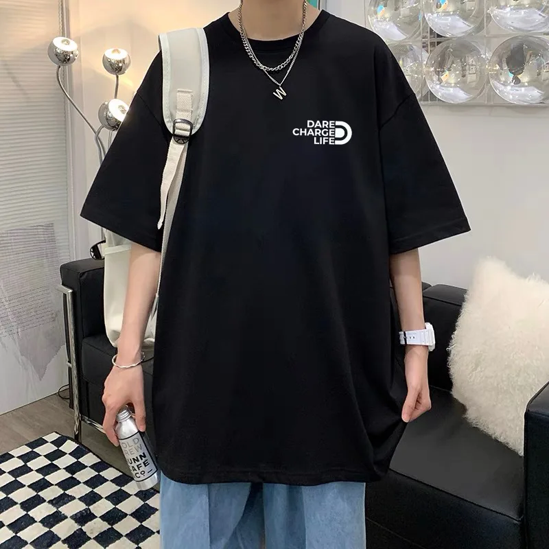 

Мужская дышащая футболка с принтом и спортивным узором, повседневная и модная хлопковая футболка с короткими рукавами, летний брендовый уличный топ