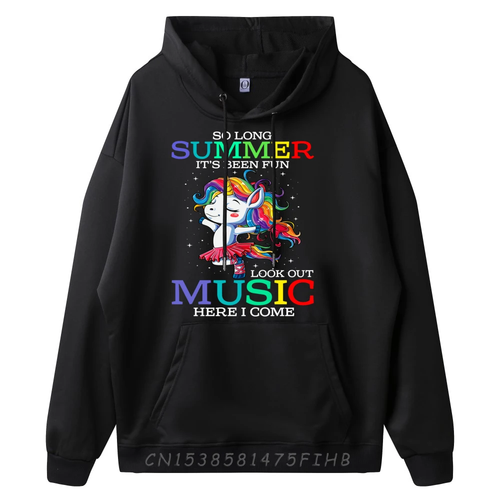 So Long Summer Back To School First Day Music Black Hoodie Autumn Christmas Hoodie Gothic Style