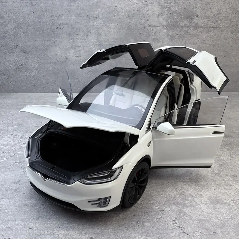 1:18 Original factory car model MODEL X for gull wing door SUV alloy fully open car model collection gift