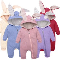 2024 Spring Autumn Newborn Baby Boys Clothing Cute Ear Hoodie Baby Girls Outfit Kids Infant Clothing For Baby Overalls Jumpsuits