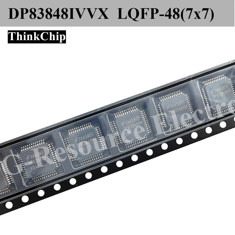 (10 pcs) DP83848IVVX/NOPB (Marking DP83848VVVBI) LQFP-48 (7x7) 10/100 Ethernet PHY Transceiver MII/RMII DP83848