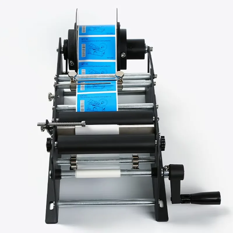 Manual round Bottle Labeling Machine Hand Crank Cylindrical Jar Can Tube Label Applicator with Handle Simple Labeling Tool