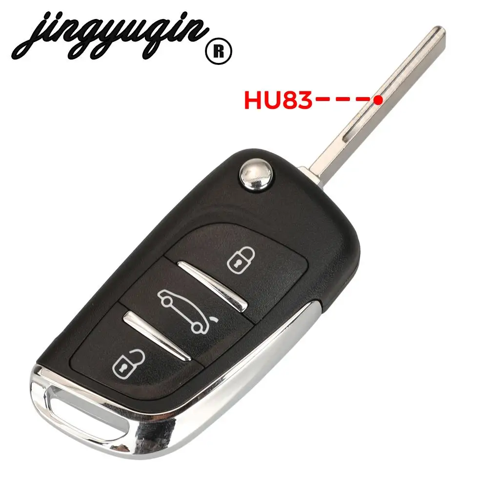 jingyuqin 433Mhz ASK/FSK Filp Remote Key ID46 For Peugeot 207 Partner Citroen C2 C3 C4 C5 Berlingo Picasso CE0523 CE0536 fob