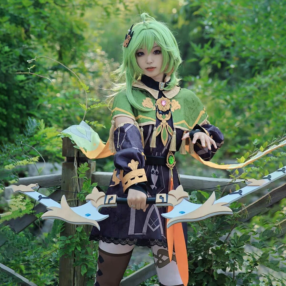 Game Genshin Impact Collei Sumeru Dendro Avidya Forest Ranger Trainee Cosplay Costume Collei Uniform Dress Wig Carnival Costumes