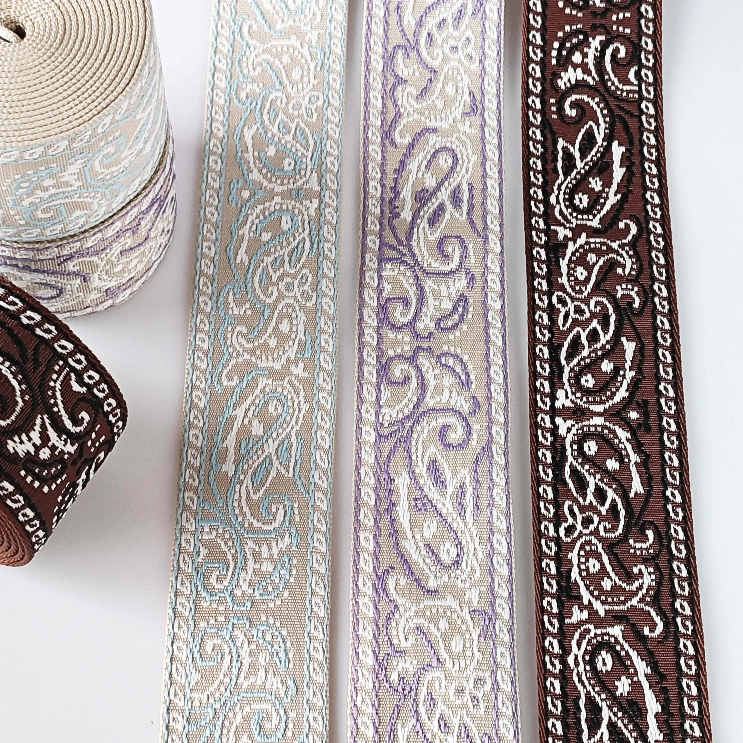 3 Yard 2.0inch/5cm Paisley Jacquarded Webbing Strap For Purse Bag DIY Crafting Sewing Projects
