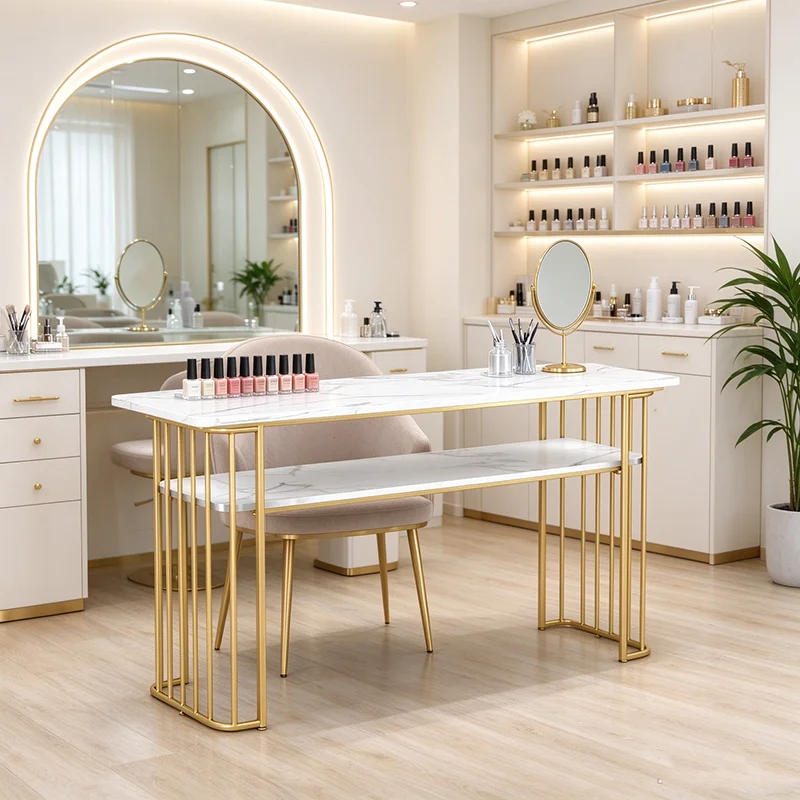 Nordic Modern Nail Desk Bauhaus Narrow Space Saving French Nail Desk Unique Minimalist Table Ongle Table For Salon