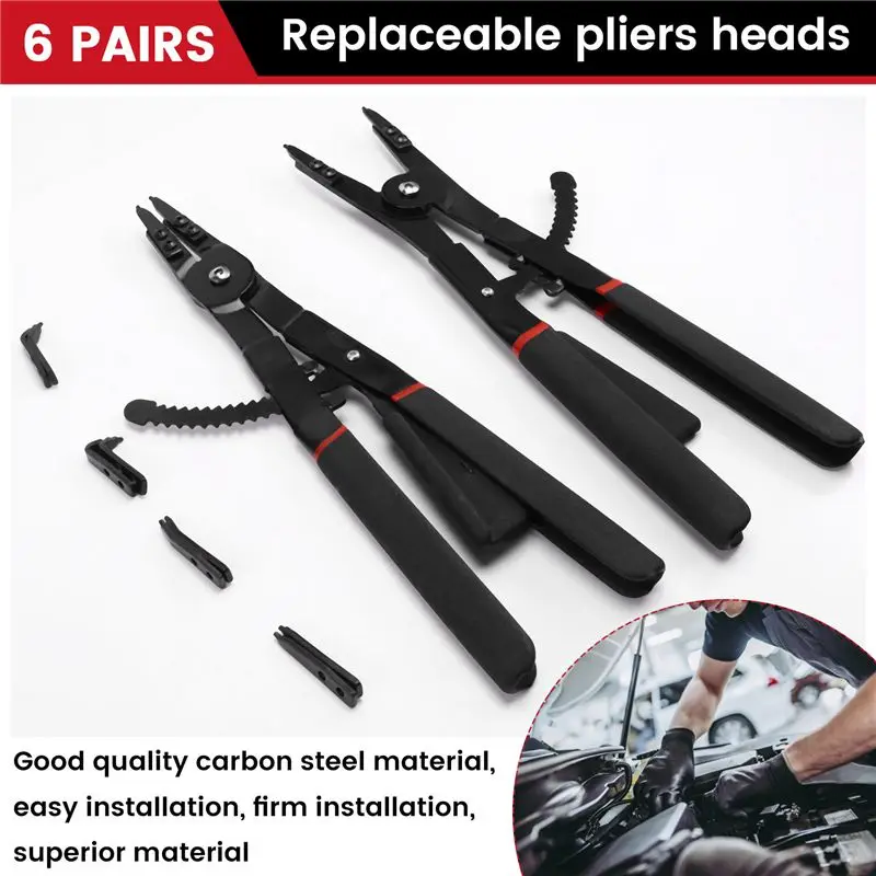 AB02 Retainer Pliers Circlip Pliers Inner Buckle Pliers Replaceable Fixed Ring Pliers Auto Protection Pliers