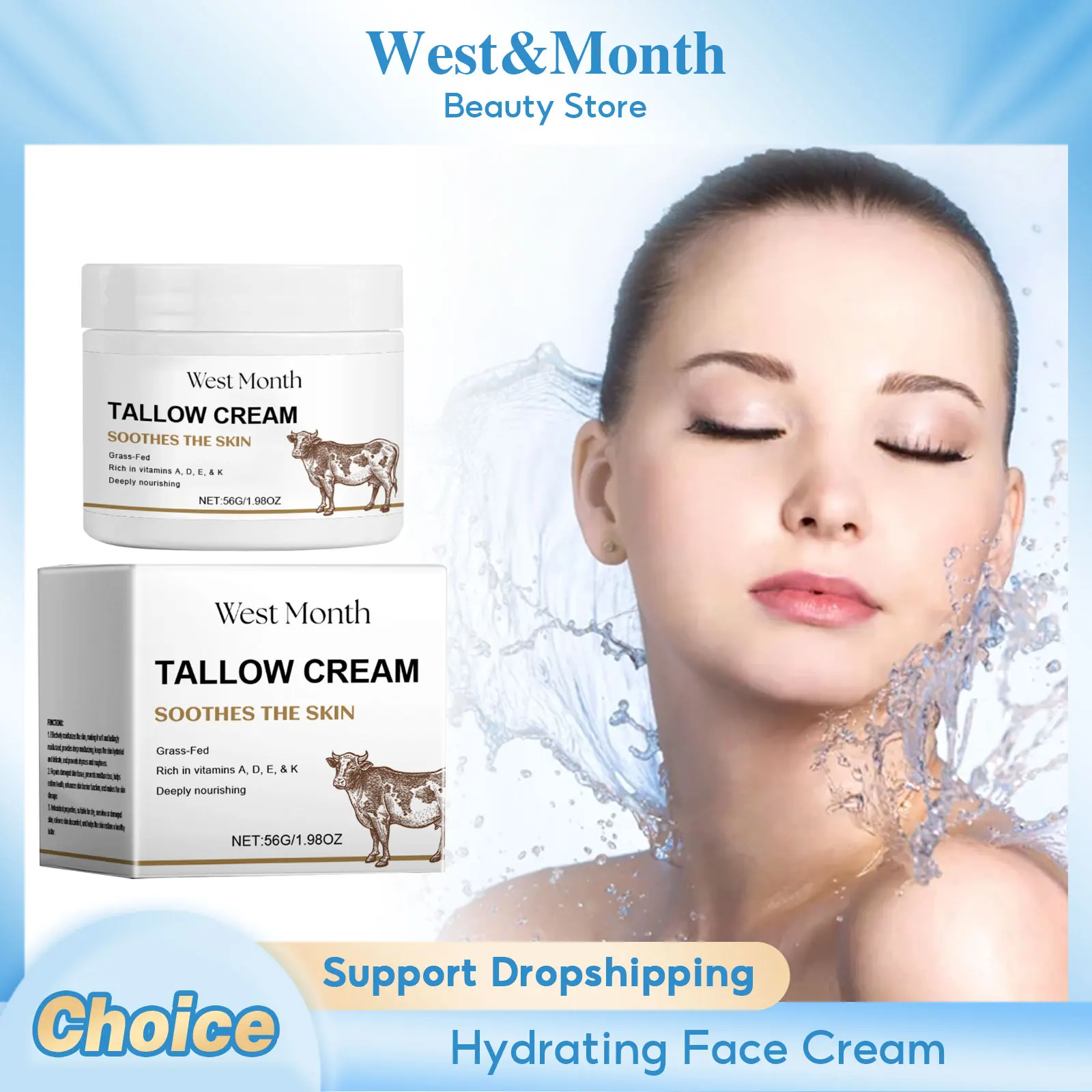 Tallow Face Cream Fade Fine Lines Lifting Firming Hydrating Smoothing Brighten Repairing Moisturizing Nourishing Balm Skin Care