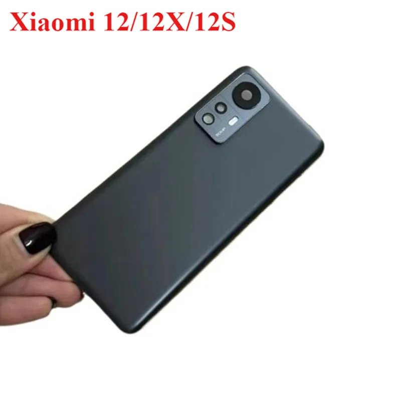 New For Xiaomi 12 12X 12S Battery Back Cover Glass Panel Rear Housing Case With Camera Lens Replacement+Adhesive
