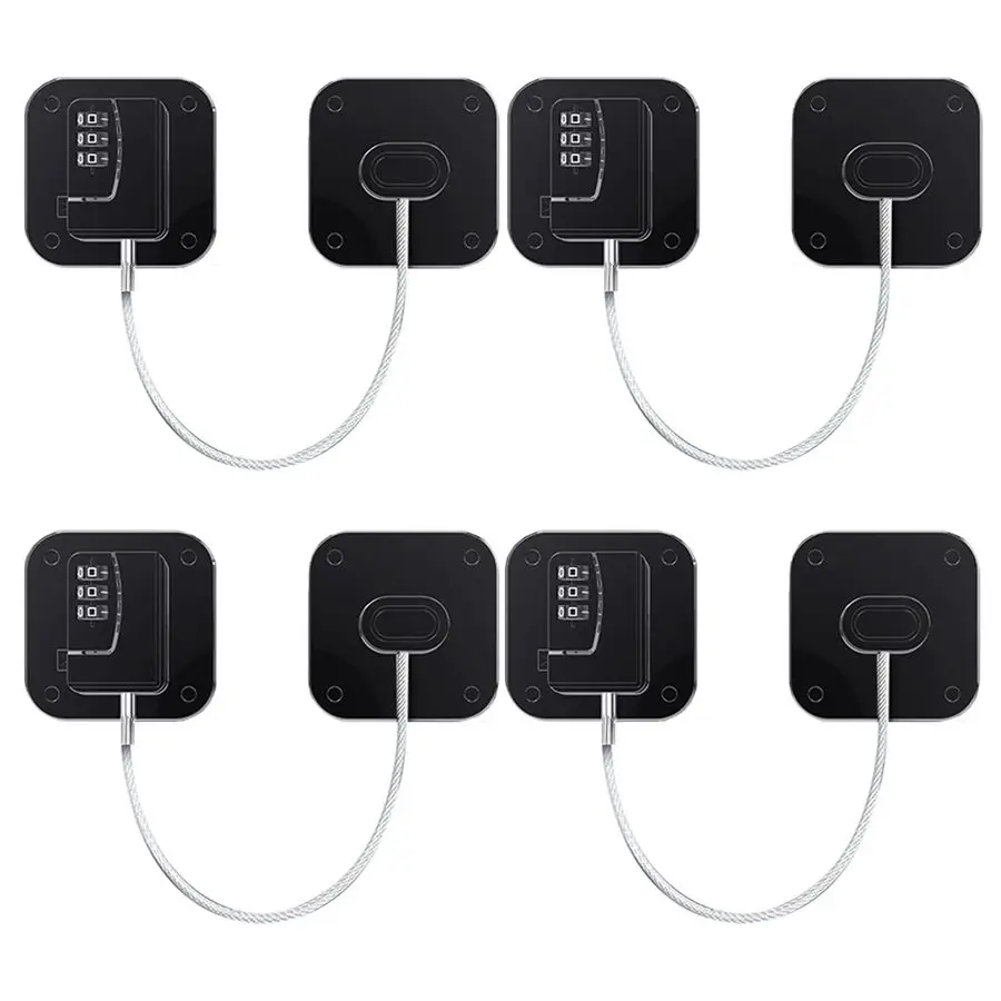 

Lock 4 Pack, Heavy Duty Combination Fridge Lock, for Fridge, Cabinets, Window, Drawers and Child Safety Cabinet Lock, Strong Non