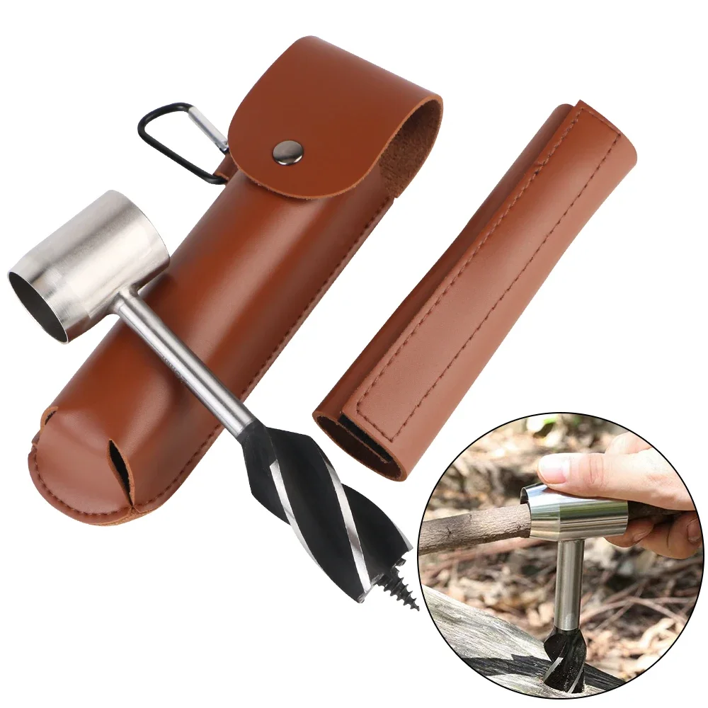 

Outdoor Carpenter Survival Tools Settlers Drill Bits Hand Auger Wrench Accessories Wood Drill Holes Core Woodworking Leather