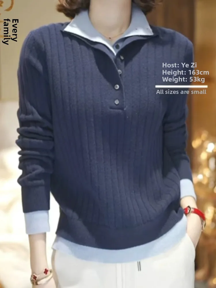 سترة محبوكة من الصوف من Ele سترة مريحة بطبقة أساسية من الكاميرا irt Faionable Color Blo سترة شتوية للتنقل #1