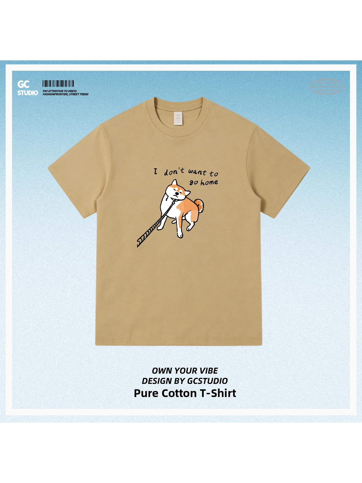 Cute Shiba Inu Dog Print Short Sleeve T-Shirt Pure Cotton Breathable Comfortable Unisex Dog Walking Fun Pet Theme Tee Shirt