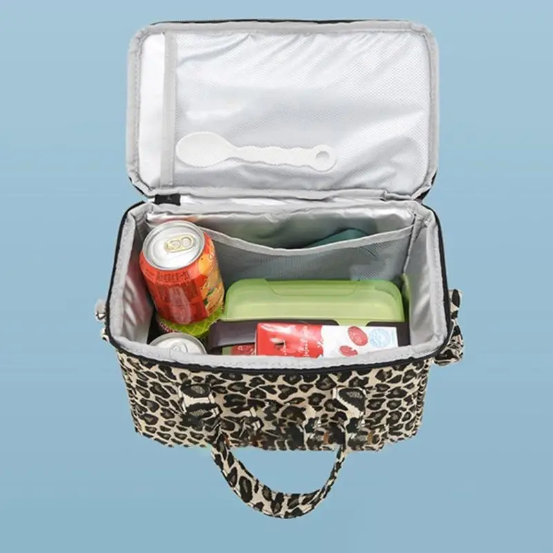 Q81A حقيبة حفاضات مضغوطة بديل مع مقصورات منظمة أنيقة تصميمات الفهد الأنيقة للأمهات الحديثة