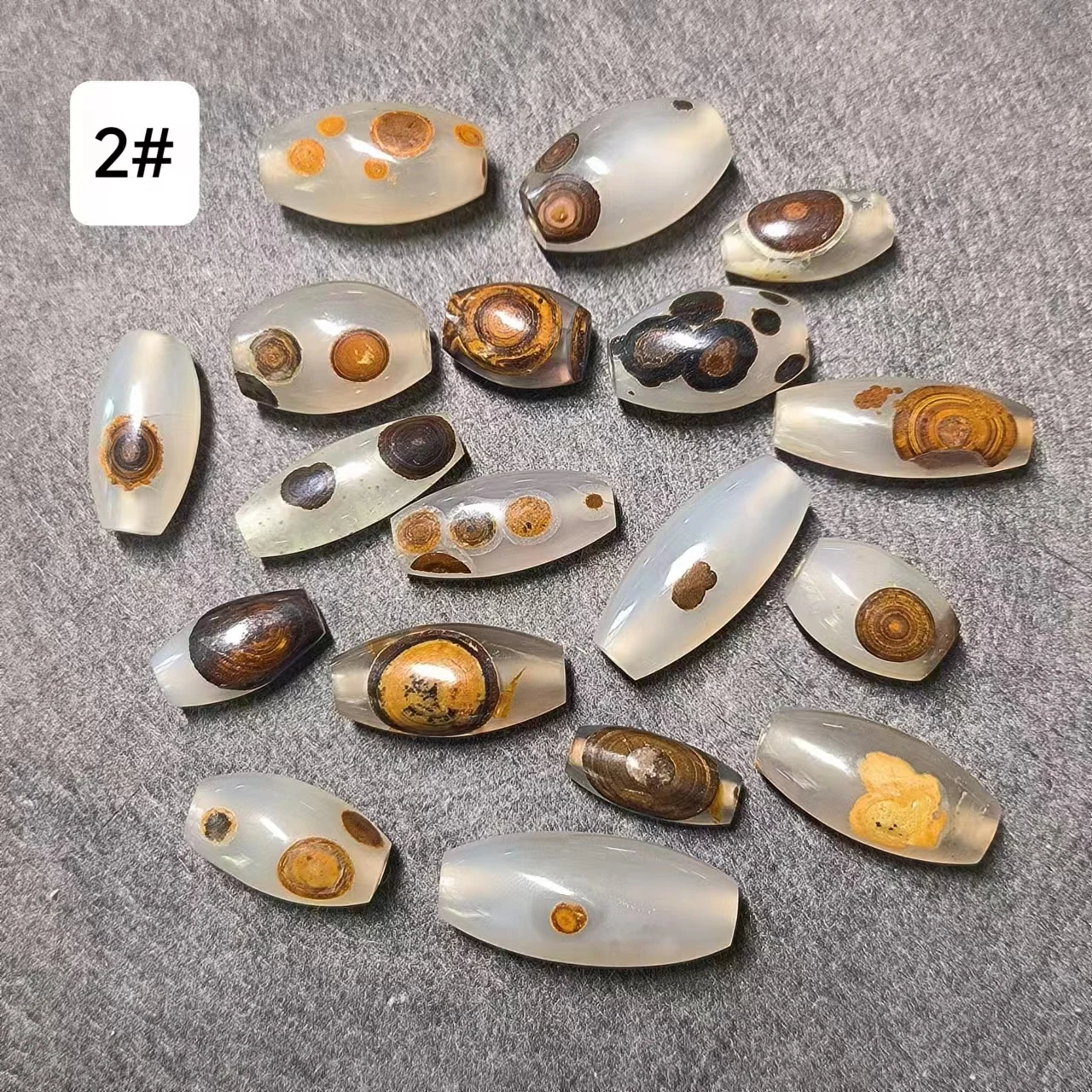 18pcs/lot Natural Small Fine White material Nine Eyes Stone Shale meng Dzi Beads white onyx rare ore high collection value diy