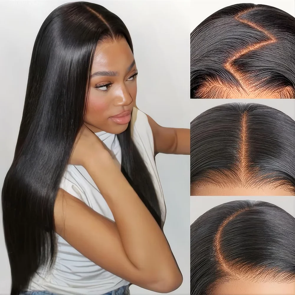 HD Lace Front Human Hair Wigs Straight 13x4 13x6 Transparent Lace Frontal Human Hair Wigs Pre Plucked HD Lace Wigs For Women  Natural Black Bone Straight Brazilian Remy Human Hair view 6