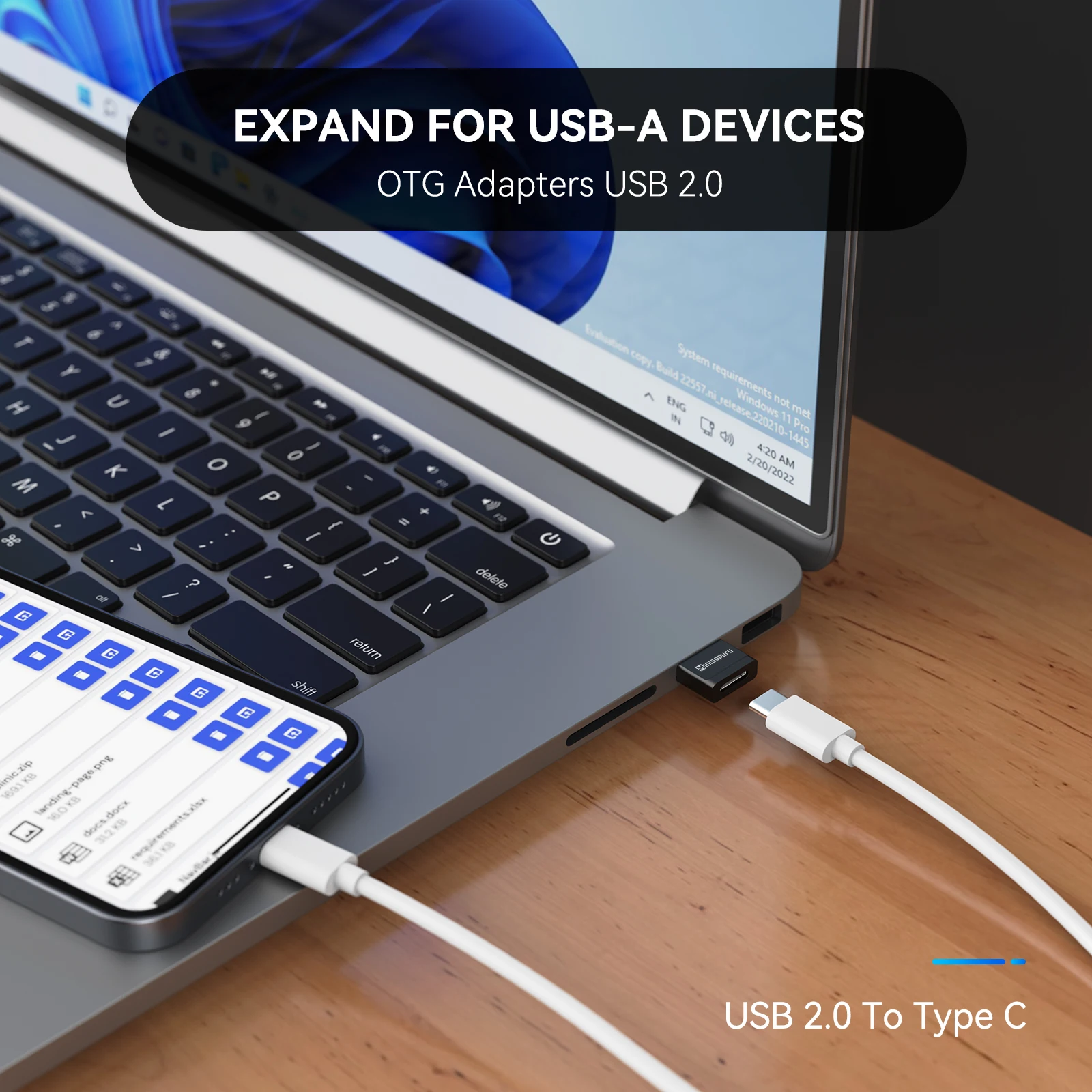 Minisopuru USB-USB C адаптер Type-C женский к мужскому зарядному устройству конвертер для ноутбуков iPad Airpods Xiaomi Samsung USB адаптирован