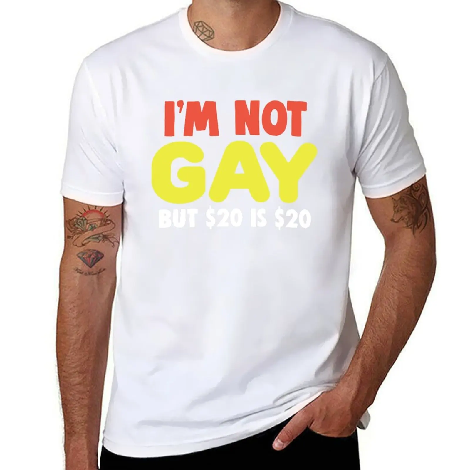 

JOKING - I'M NOT GAY STATEMENT GRAPHIC DESIGN T-Shirt t shirt custom print cotton t shirts man 100% cotton t shirt man T-shirt