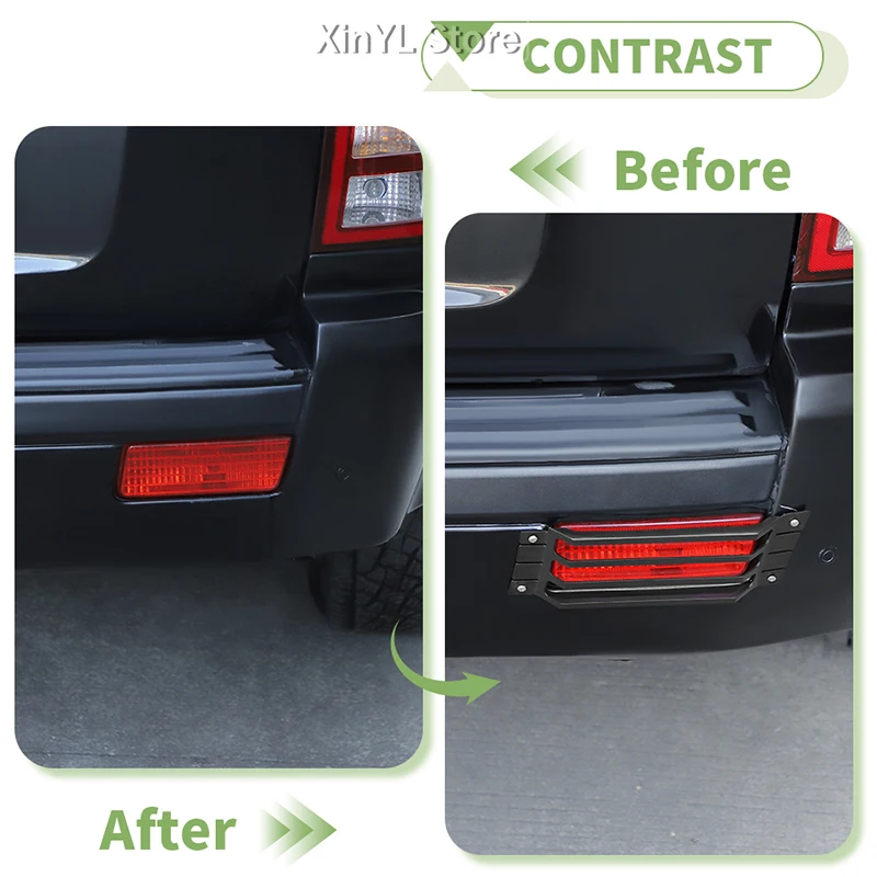 Car Iron Rear Light Fog Lamp Decoration Taillight Protection Guards Cover Kit for Jeep Grand Cherokee 2007-2010 Accessories