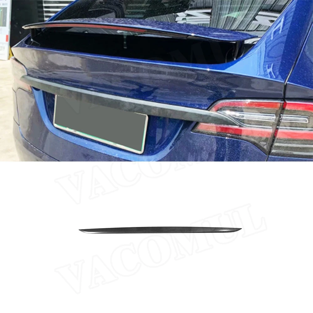 

VACOMUL Rear Trunk Spoiler for Tesla Model X SUV 2020 Rear Trunk Lip Carbon Fiber Wing Spoiler Car Styling ABS Carbon Look