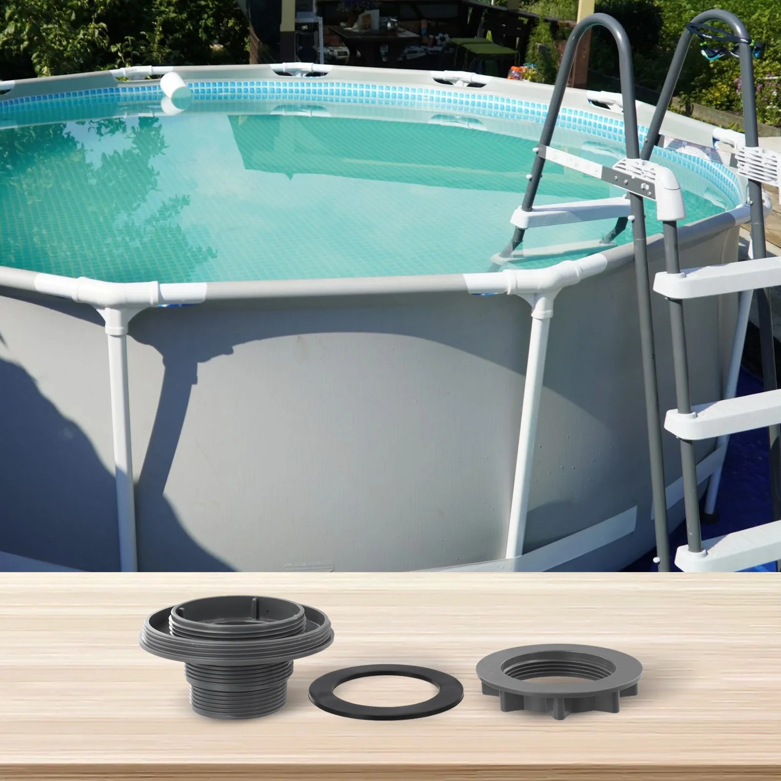 

Strainer Connector Kit Pool Hose Connector Compatible With 26341W Compatible With 26345W Easy Installation For Pool Gray