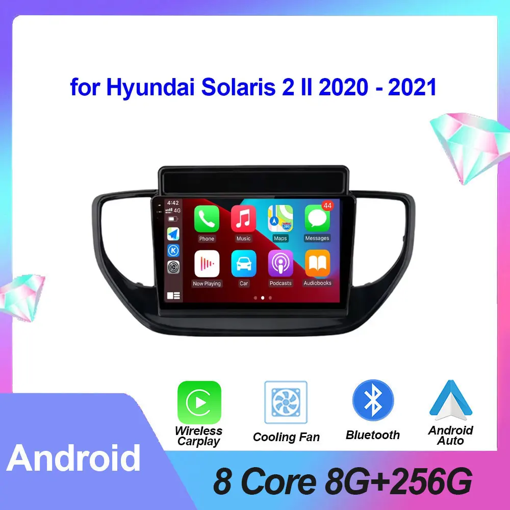 

Android Auto Car Radio Multimedia Player GPS Navigation Carplay Radio Speakers for Hyundai Solaris 2 II 2020 - 2021