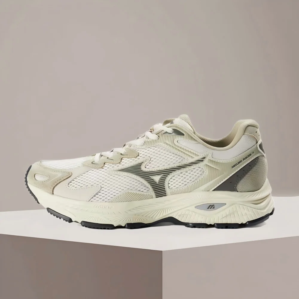 Mizuno Racer S Unisex Green/White West Lake Longjing Runners – Retro Comfort, Casual Training & Breathable Fit D1GH223515