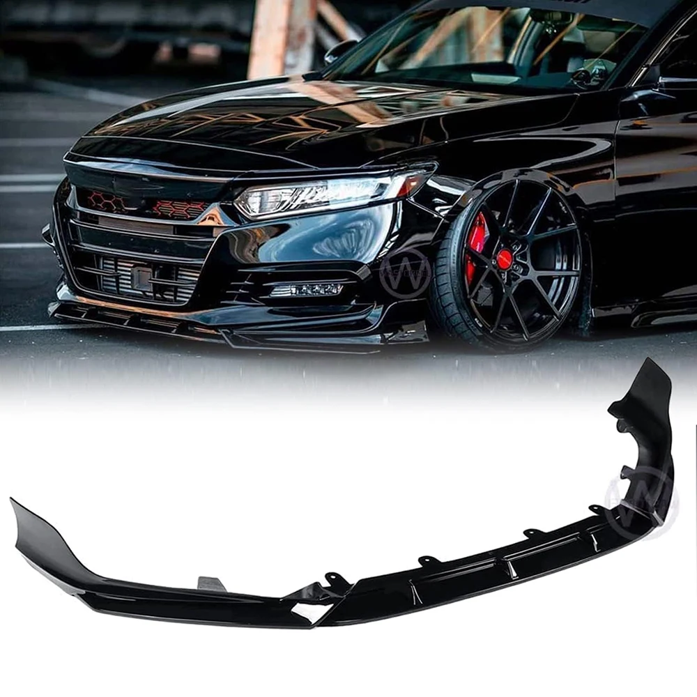 

Front Bumper Lip Splitter Kit Painted For 2018 2019 2020 Honda Accord 4Dr Gloss Black