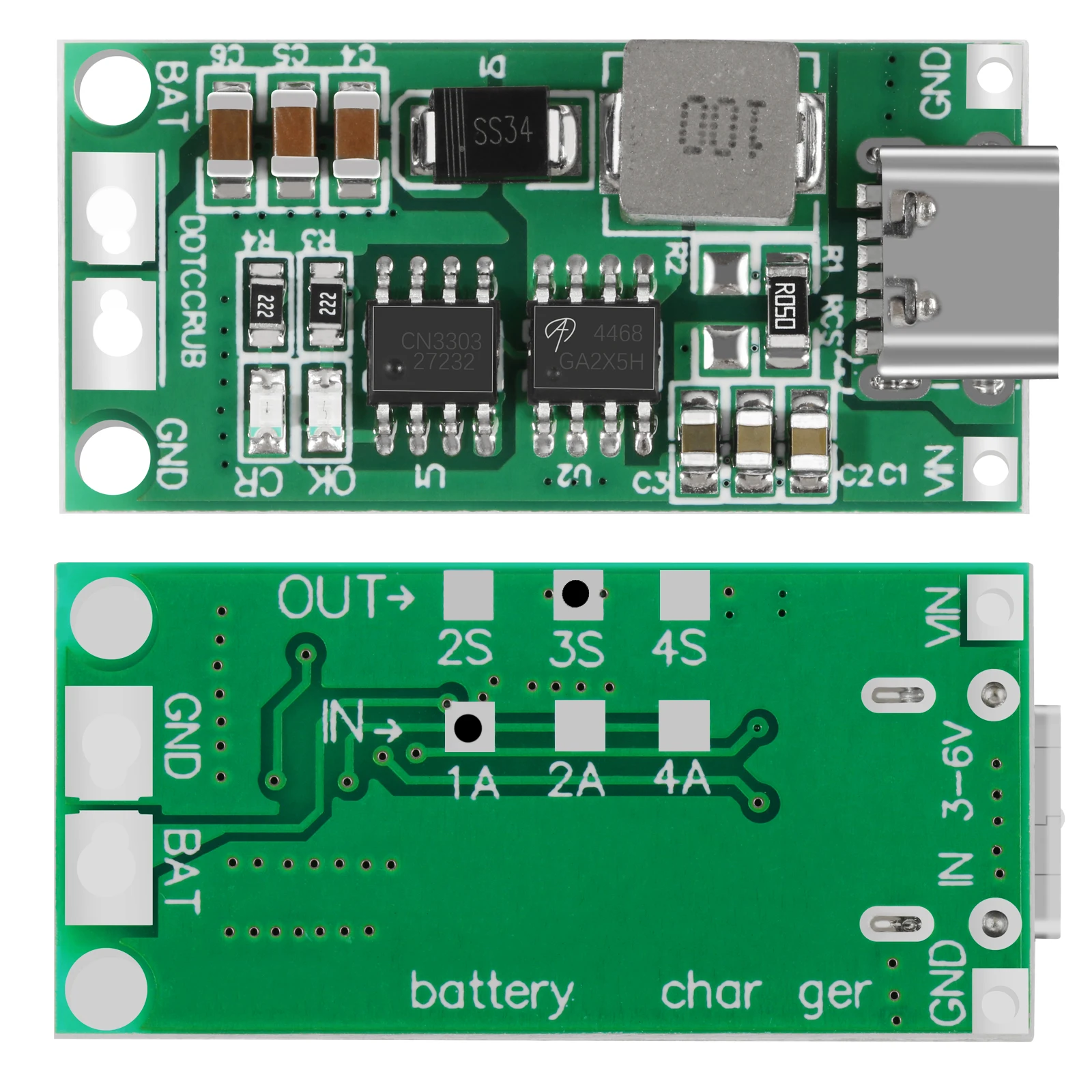 2S/3S/4S 1A/2A/4A Step-Up Boost Charging Module Type-C Lithium Li-ion Battery Charging Power Protection Board 8.4V 12.6V 16.8V