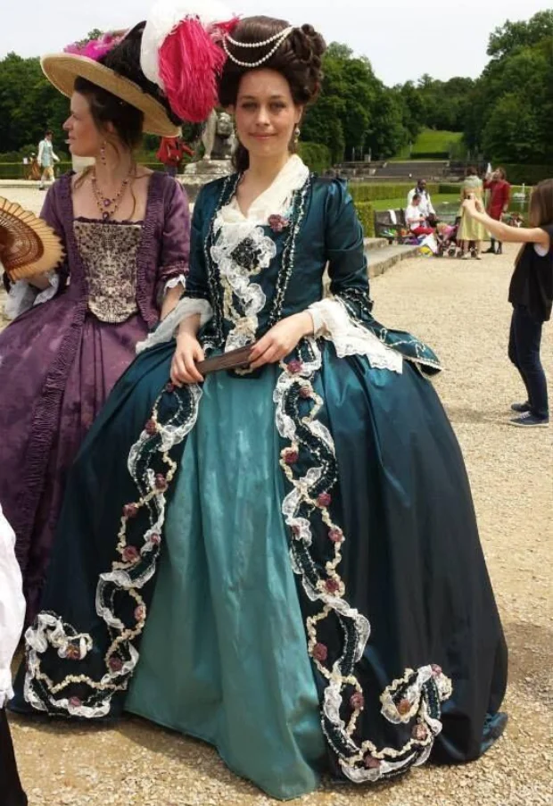 

Historical Medieval Rococo Court Gown Queen Marie Antoinette Style Dress Masquerade Theater Ball Gown Custom Made