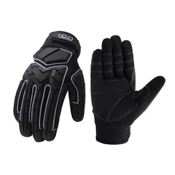HANDLANDY Anti-Vibration Gloves, SBR Padding, TPR Protector Anti-Impact Gloves, Men Mechanic Work oil and gas Gloves