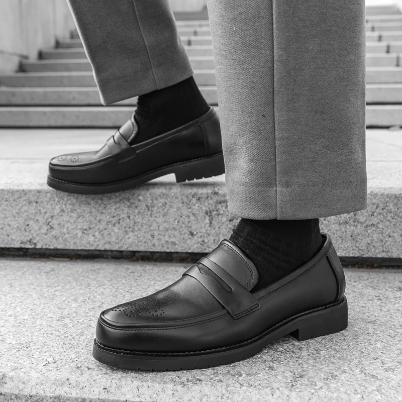 Hommes mode mocassins chaussures quotidien bureau Banquet affaires chaussures en cuir formelles Simple classique polyvalent Styles