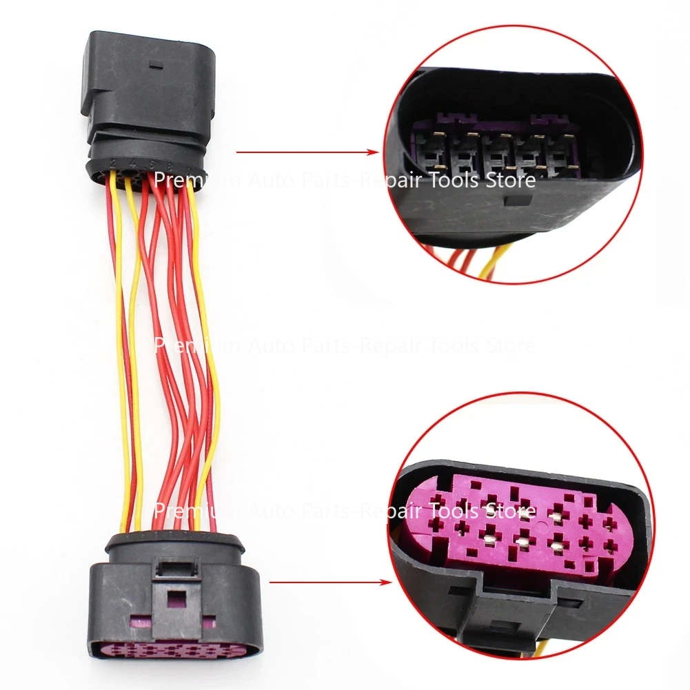 

Suitable for VW AUDI Xenon Headlight 10 To 14 Pin Wiring Harness Connector Plug Adapter 1J0973737 1J0973835