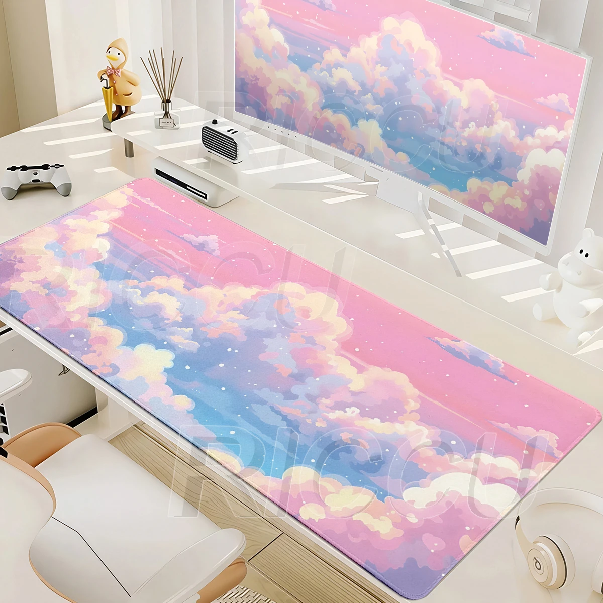 Pc Gaming Pink - Różowe chmury – podkładka pod mysz