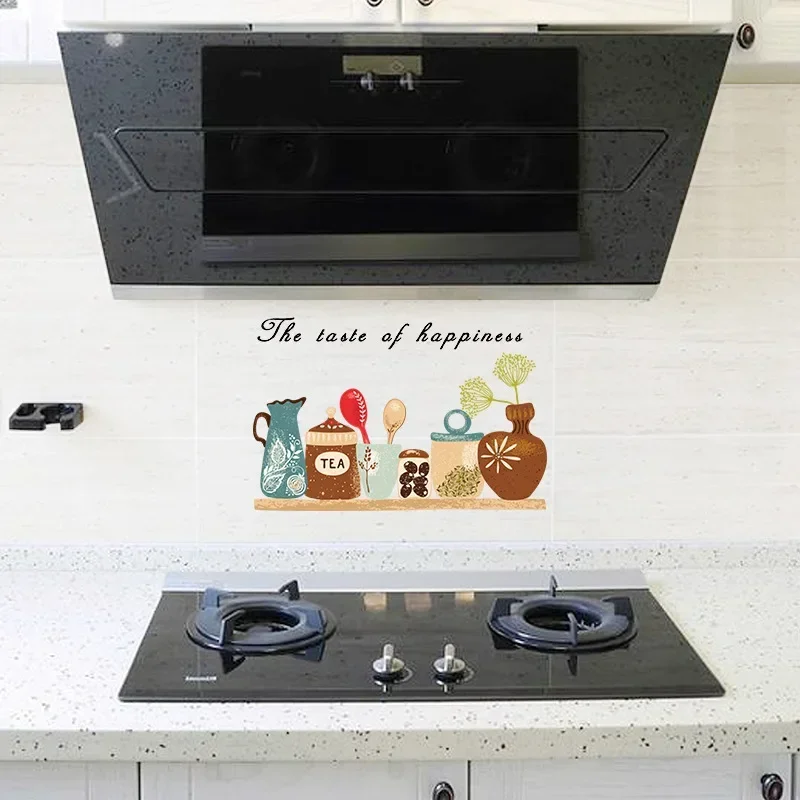 Kitchen oil proof sticker oil smoke wall tile wall transparent wall paste  high temperature resistant self-adhesive sticker