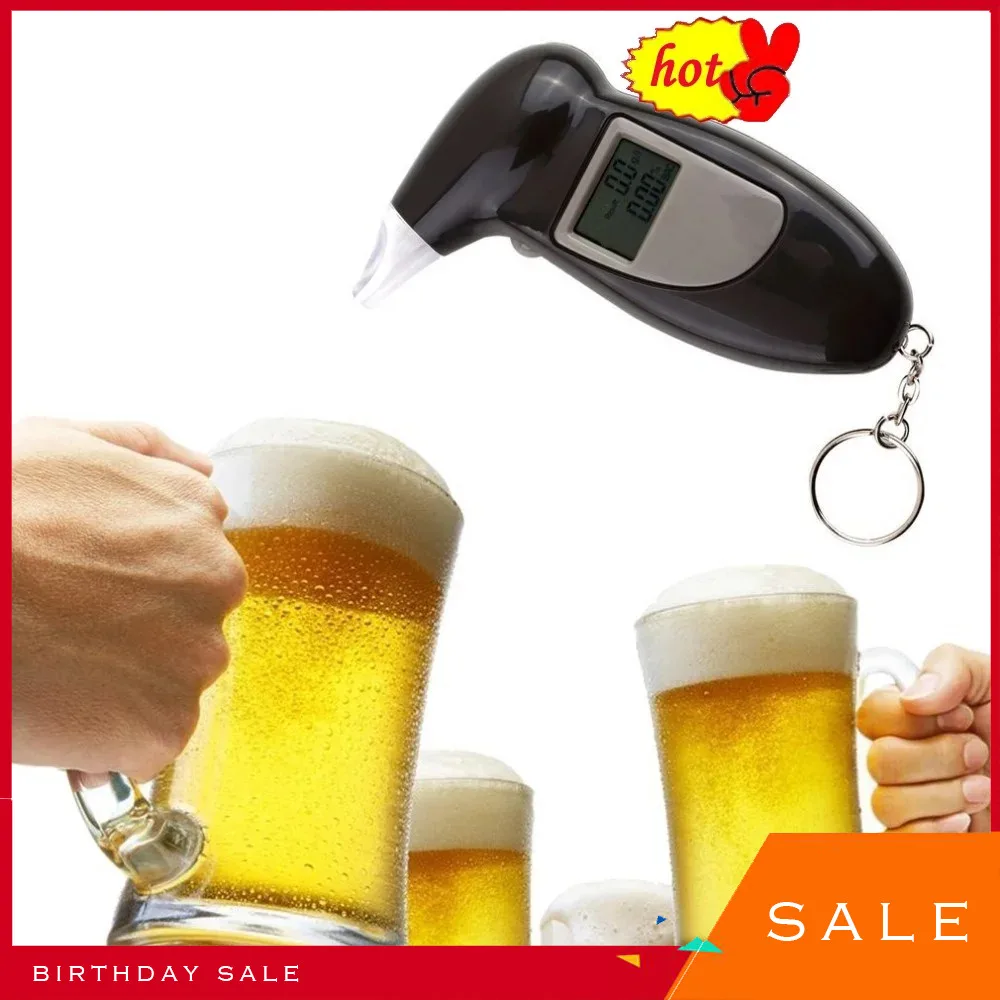 New Arrival Alcohol Breath Tester Breathalyzer Analyzer Detector Test Keychain Breathalizer Breathalyser DeviceLCD Screen