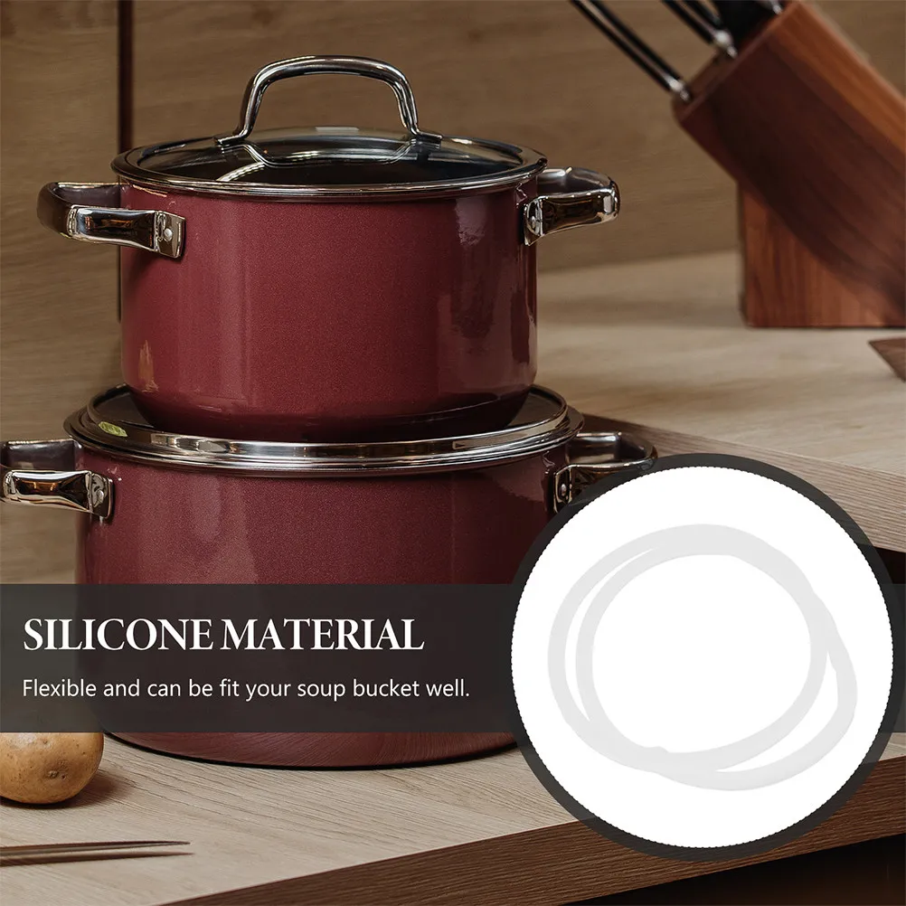 25Cm Silicone Sealing Ring Soup Bucket Seal Ring Elastic Leak Proof Freshness Keeper Smooth Easy Clean Dishwasher Safe Soup