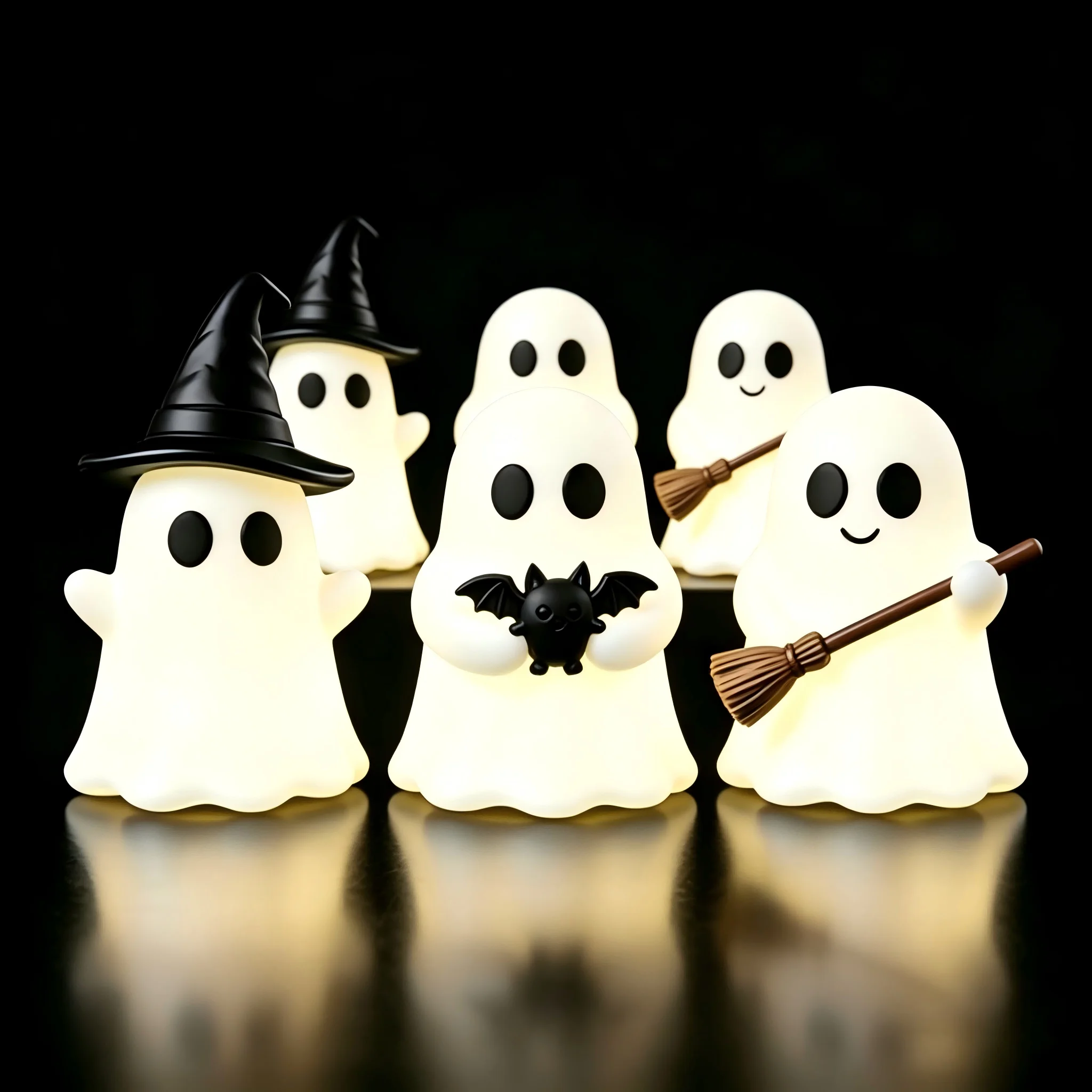 Vinyl-Geister-Mini-Ornament, leuchtend im Dunkeln, leuchtende Halloween-Dekoration, niedliche gruselige Figur für den Schreibtisch, DIY-Bastelarbeiten, Feiertagsparty-Geschenk – Detail 3