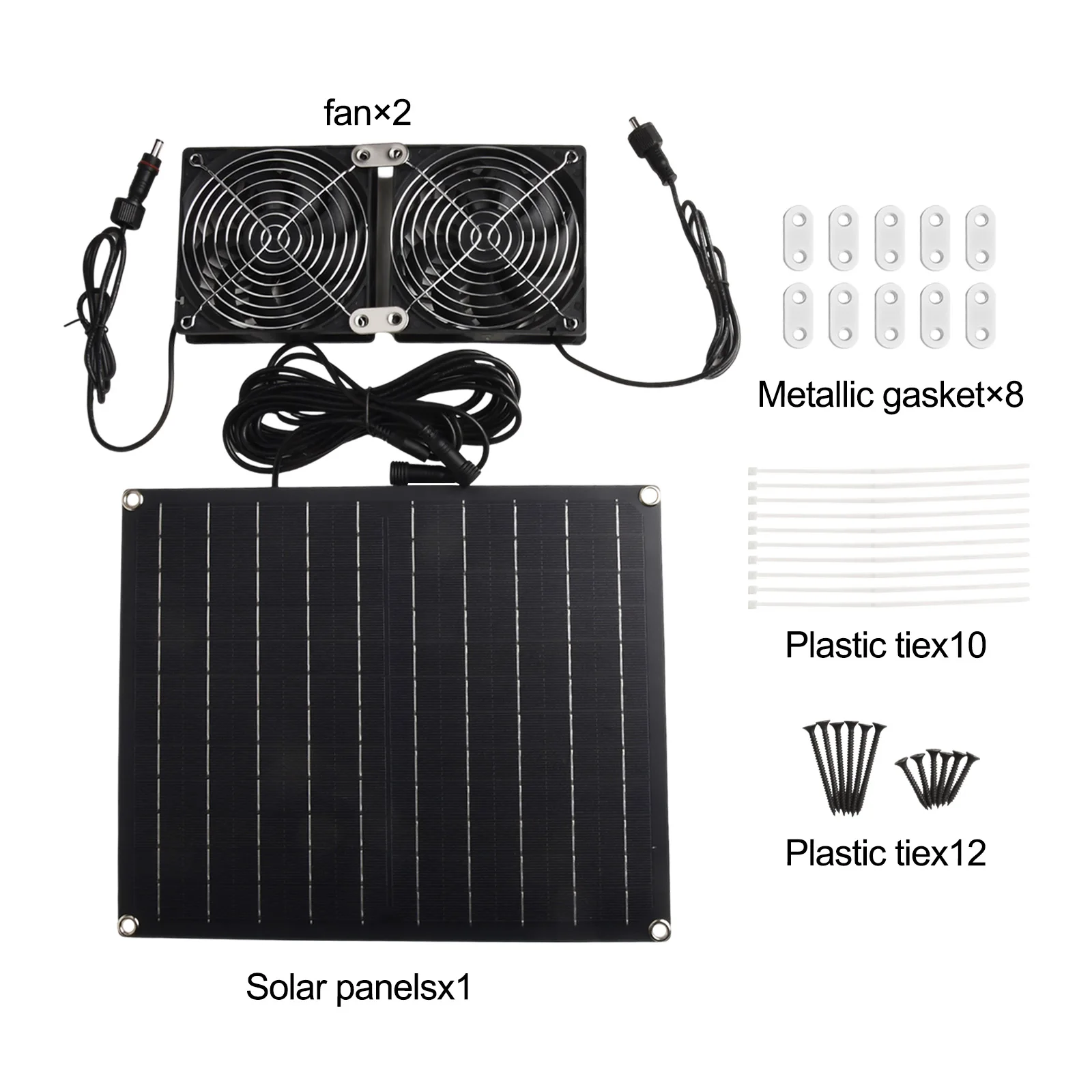 Zonneventilator 25W waterdichte ventilator Geschikt buitenkas Kippenhok Alternatieve zonne-energiebenodigdheden Uitlaatkoeling Ventilatieopeningen