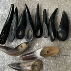 Natural Buffalo Cow Horn, Black Bull, Mixed Colors, Acupuncture Point Stick, Boutique