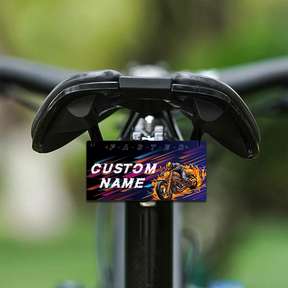 11PC Cool Motorcycle Customized Name Tag Hanging Sign For Bicyle license plate Home Decor Faster Motor Personalized Plate Signs