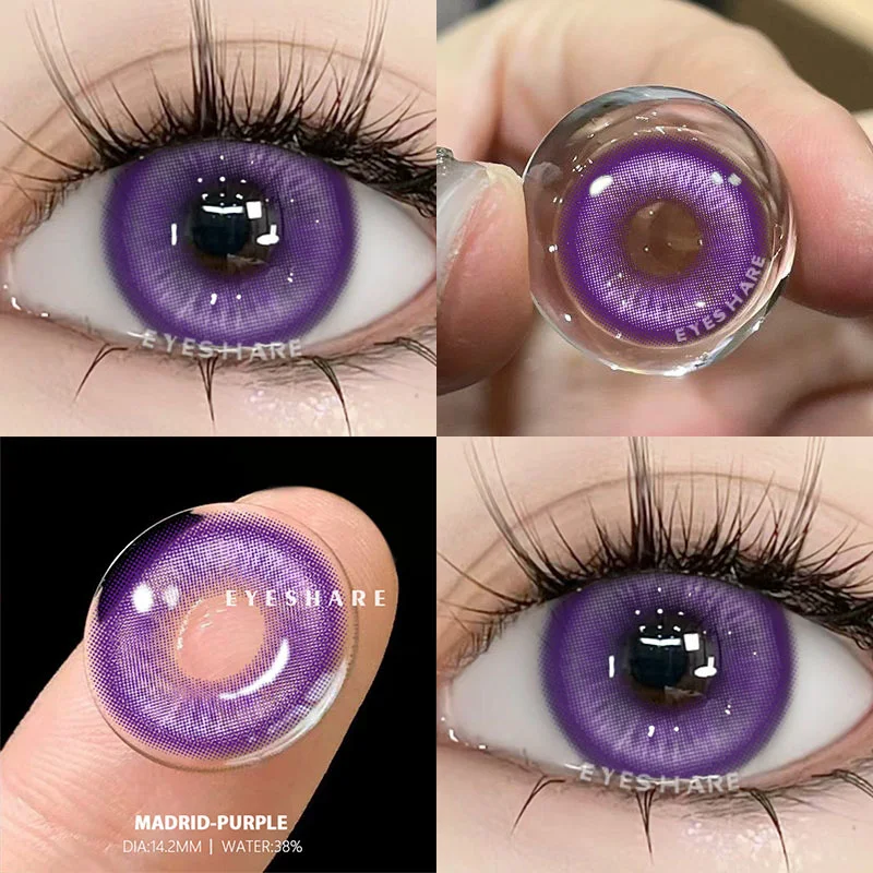 EYESHARE 1 Paar farbige Kontaktlinsen für Augen, blaue Augenkontakte, lila Linsen, Cosplay, rosa Kontaktlinsen, jährliche rote Augenlinsen