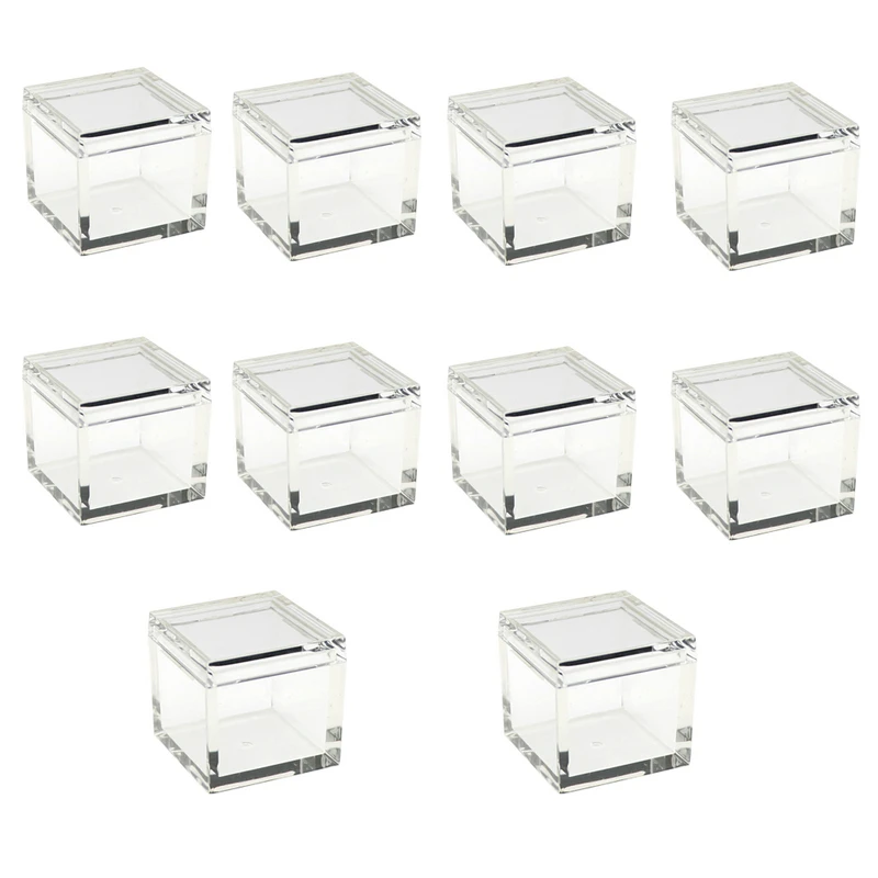 10PCS/Set Acrylic Cases Element Cubes Box For Element Cube Shape Clear Boxes Collection Storage For 10MM 25.4MM Element Cubes