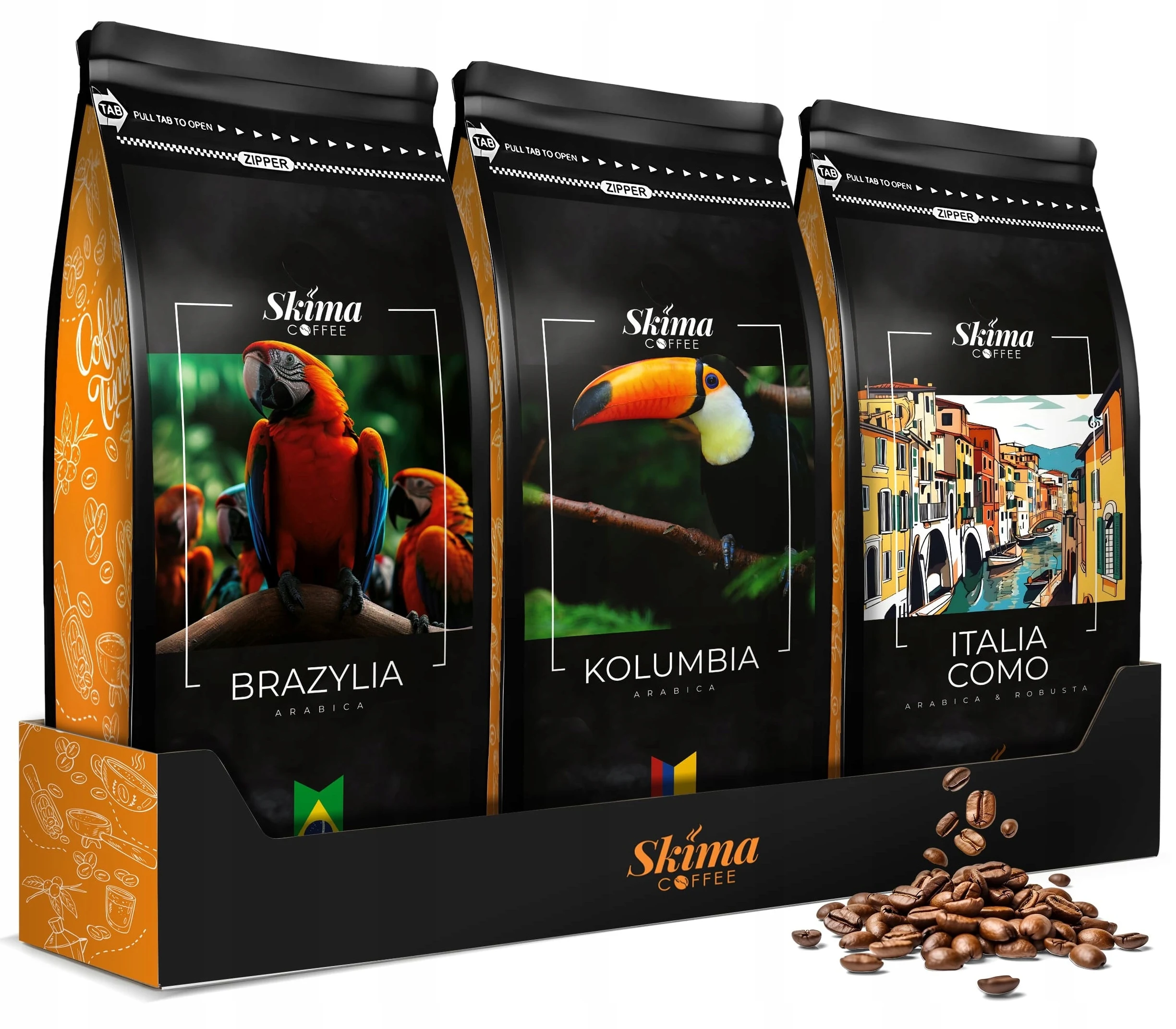 Kaffeebohnen 3X1Kg Brasilien/Kolumbien/Italien Wie Frisch + Kostenlos