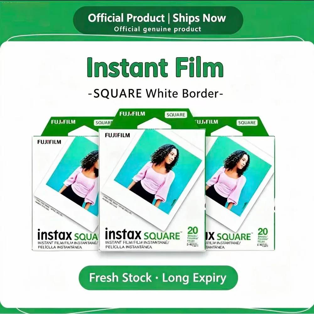 New 100% Genuine Fujifilm Instax Square White Edge Films Photo Paper 10-100 Sheets For Instax SQ10 SQ6 SQ20 Share SP-3 Printer